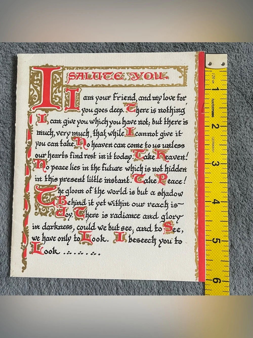 Vintage Calligraphy Greeting Card